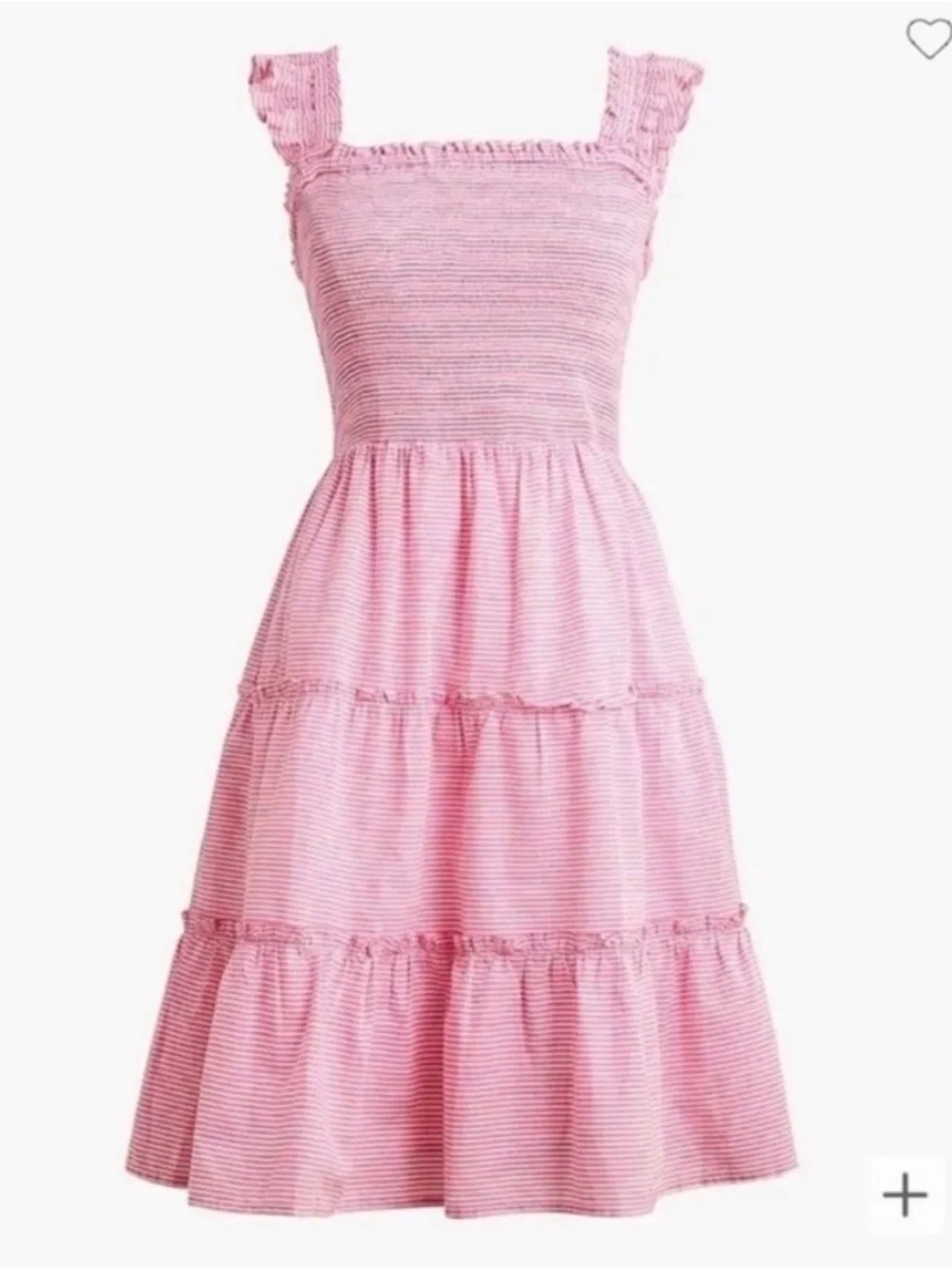 J. Crew Pink Smocked Ruffle-Strap Sundress